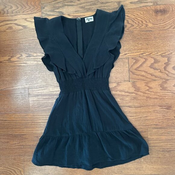 Show Me Your Mumu Adella Mini Dress Ruffle Sleeve V Neck Size XS Tiered Smocked - Picture 14 of 14